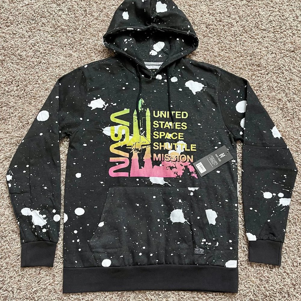 Navy Yard Men’s NASA Graphic Gradient Hoodie Sweatshirt, Size Medium (New)